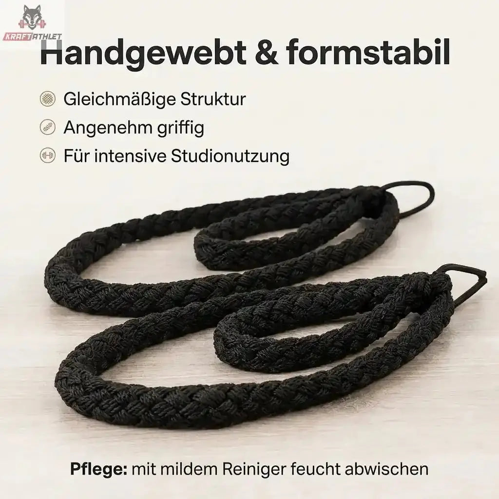 Hegren Double Loop Ropes, Infografik zur Flechtstruktur mit schwarzen Schlaufen im Detail