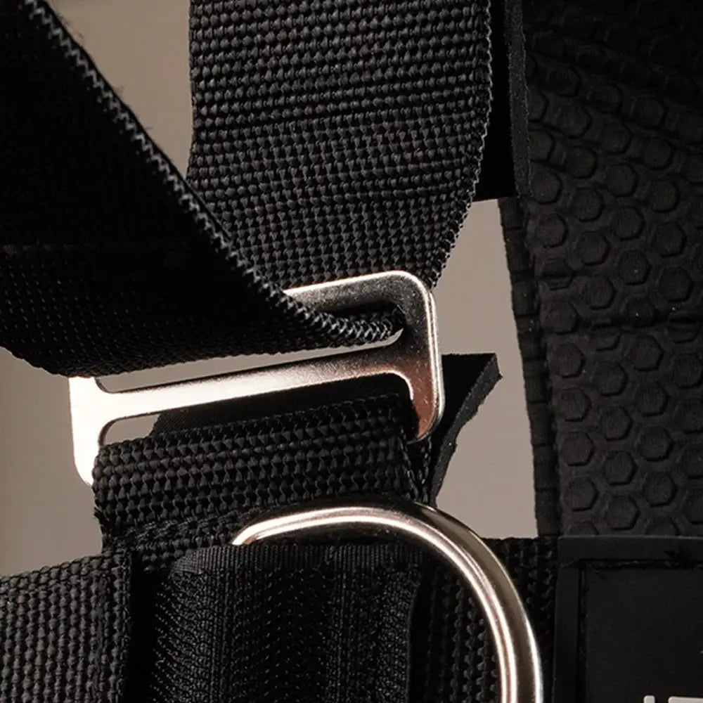 Iron Neck Alpha Harness Plus Nackengeschirr, Detail der Metallschnalle am Riemen