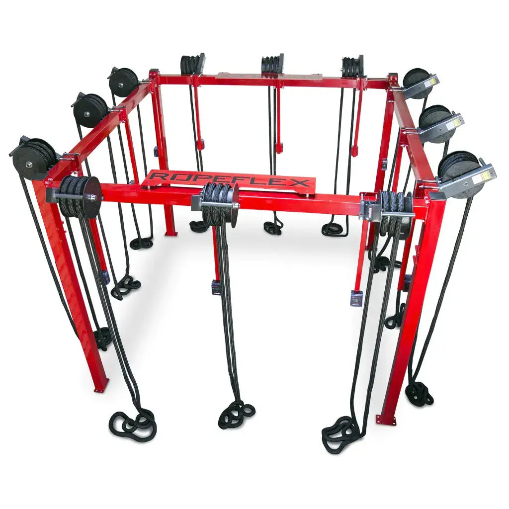 Ropeflex RX8100 Spartan Rig, Schrägansicht von oben mit allen Seilstationen