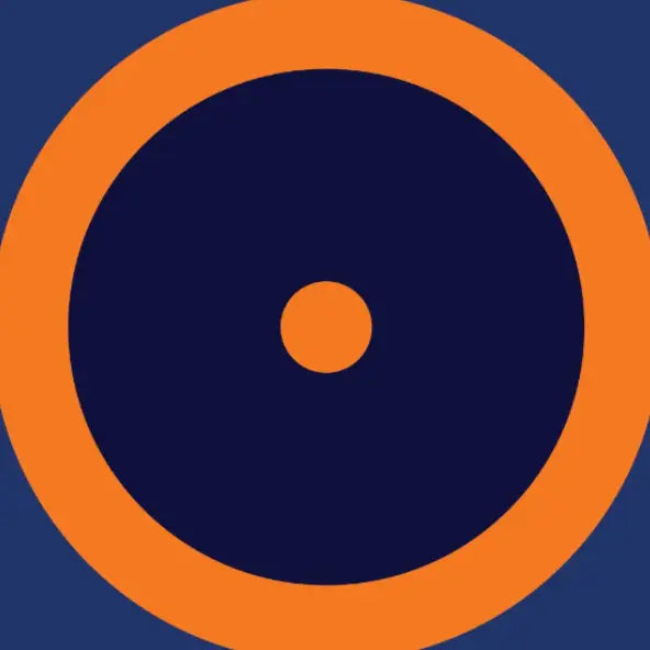 SportCom Flexi-Roll Ringermatte mit Kreis, Draufsicht mit orangem Kreis auf blauer Fläche