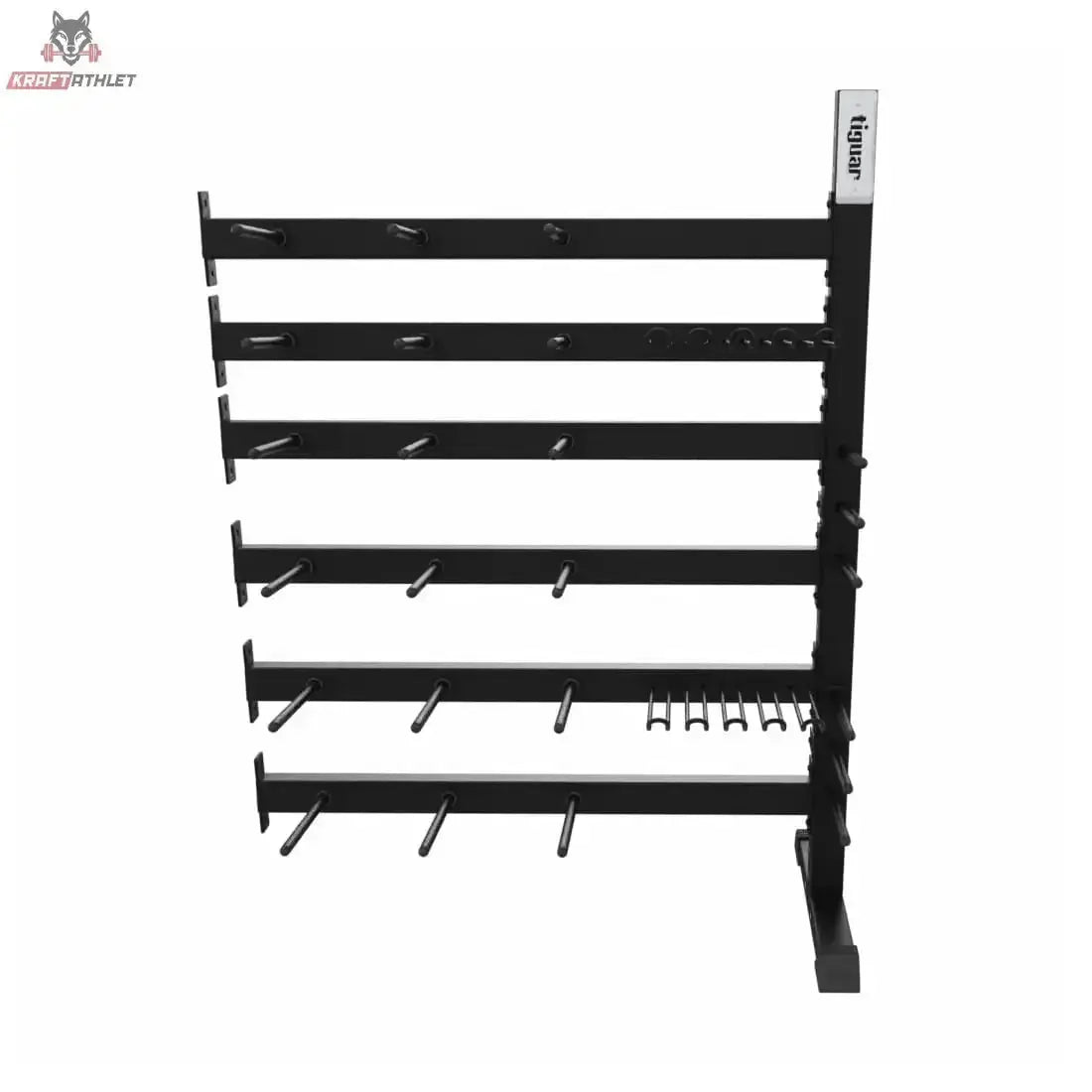 tiguar Powergym-Rack Modul 22/24 in Frontansicht mit sechs Ebenen