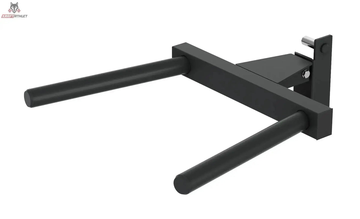 Titanium Strength DP1 Dip Handle Evolution in Schwarz, Seitenansicht mit zwei parallelen Griffen
