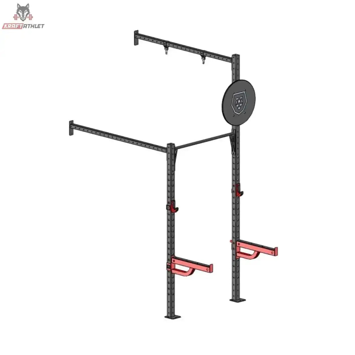 Titanium Strength Functional Wall RIG T3: Detail eines Segments mit Zielscheibe und Ablagen