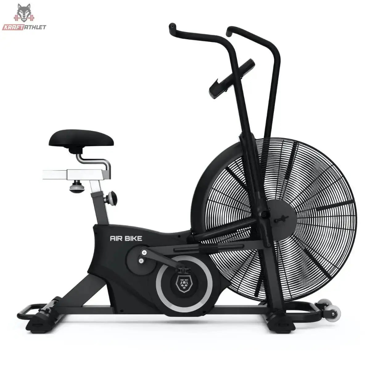 Titanium Strength Hybrid-Paket, Air Bike in Schwarz, Seitenansicht von rechts mit Luftrad