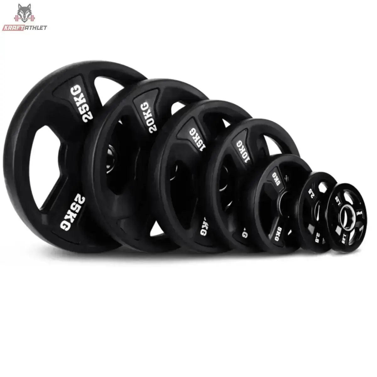 Titanium Strength Premium Tri-Grip Scheiben-Set 60 kg aufgereiht mit Dreifachgriff, Ausführung 80 kg