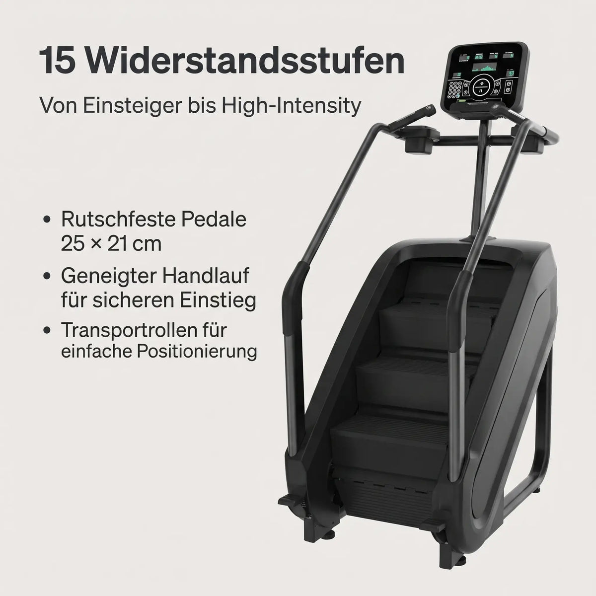 Titanium Strength ProClimber Stair Climber, Grafik zu Widerstandsstufen, rutschfesten Pedalen und Handlauf