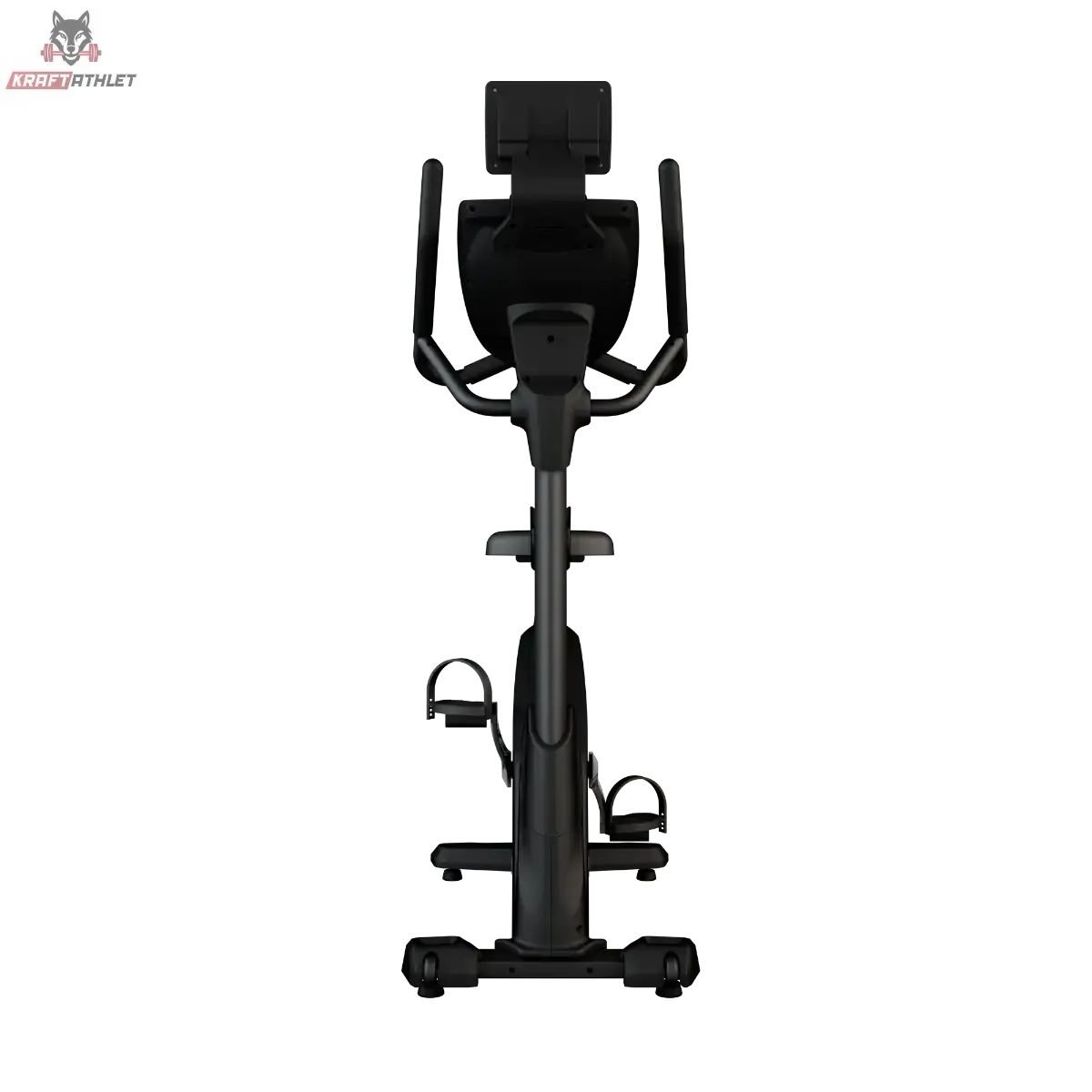 Titanium Strength ST2000T Ergometer mit Touchscreen: Vorderansicht mit Touchscreen und Pedalen