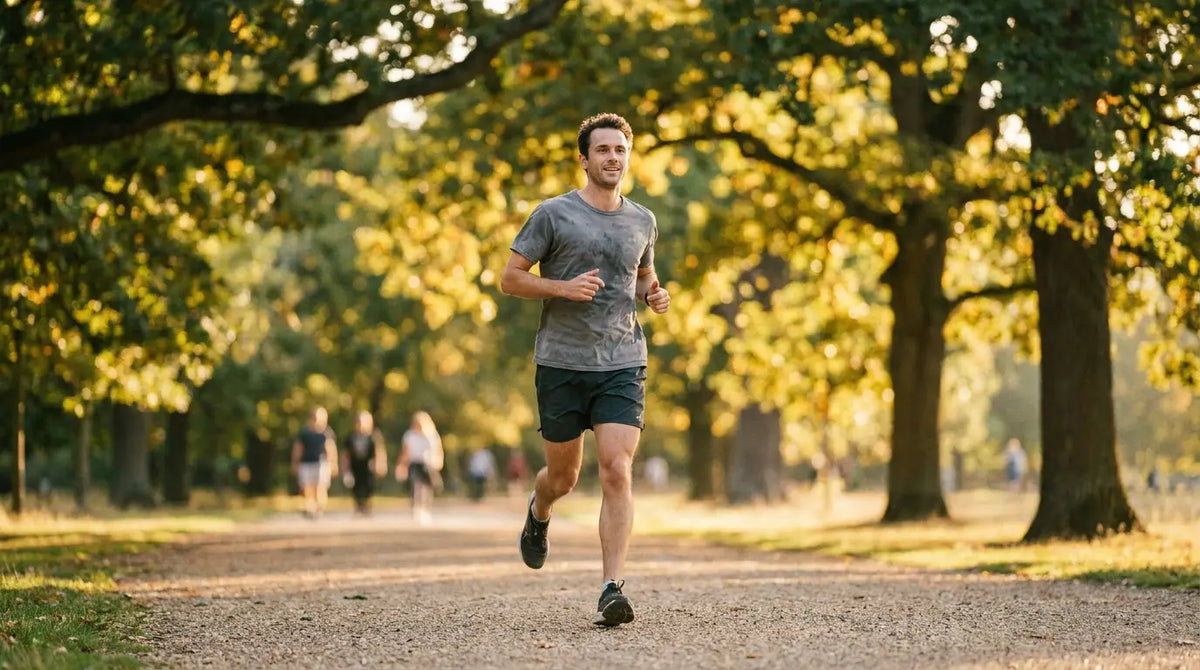 Corredores realizando un trote suave por la naturaleza: recuperación activa