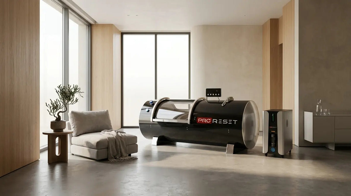 ProReset Orbit 2.0 Hard-Shell Hyperbare Sauerstoffkammer in einer modernen Recovery-Klinik