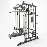 Force USA Lateral Row Seat attached to an all-in-one rowing machine.
