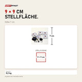 Maßbild Aerify Dynamic Cupping: Stellfläche 9 × 9 cm, Höhe 7 cm
