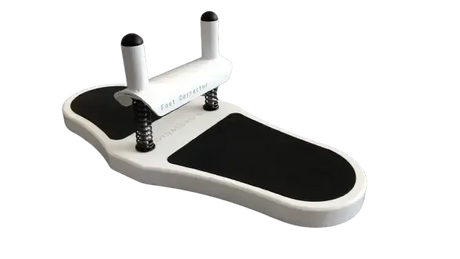 Body & Exercise Foot Corrector aus Holz in Seitenansicht mit rutschfester Trittfläche, weiß