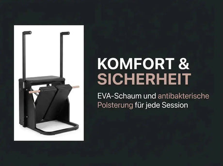 Body & Exercise Reformer Black Edition Stand Up, Grafik Komfort und Sicherheit mit EVA-Schaum