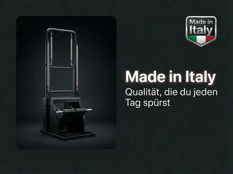 Body & Exercise Reformer Black Edition Stand Up, Grafik Made in Italy mit aufgestelltem Gerät