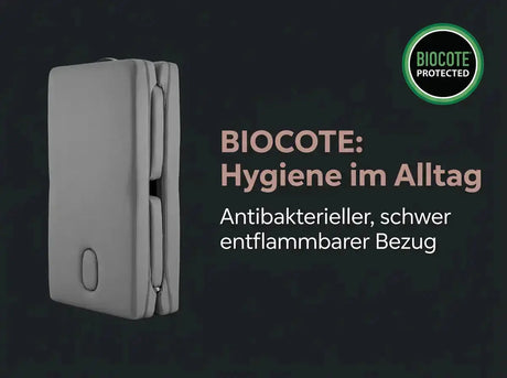 Body & Exercise Reformer Salvaspazio aus Aluminium, Detail des grauen Polsters mit Biocote-Bezug
