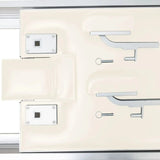 Elina Pilates Classic Reformer aus Aluminium, Detail der Schulterstützen in Elfenbein