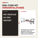 Frage und Antwort zu Elina Pilates Mentor Reformer aus Aluminium: Wie verstaue ich den Mentor?
