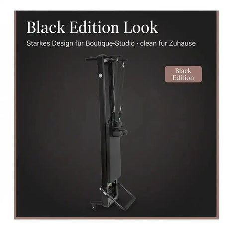 Elina Pilates Nubium Black Edition mit Tower, Grafik zum Black-Edition-Look in senkrechter Position