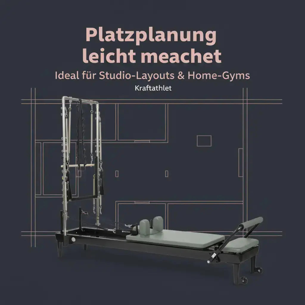 Elina Pilates Nubium Black Edition mit Tower, Grafik zur Platzplanung auf einem Grundriss