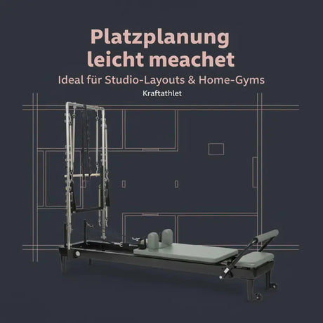 Elina Pilates Nubium Black Edition mit Tower, Grafik zur Platzplanung auf einem Grundriss