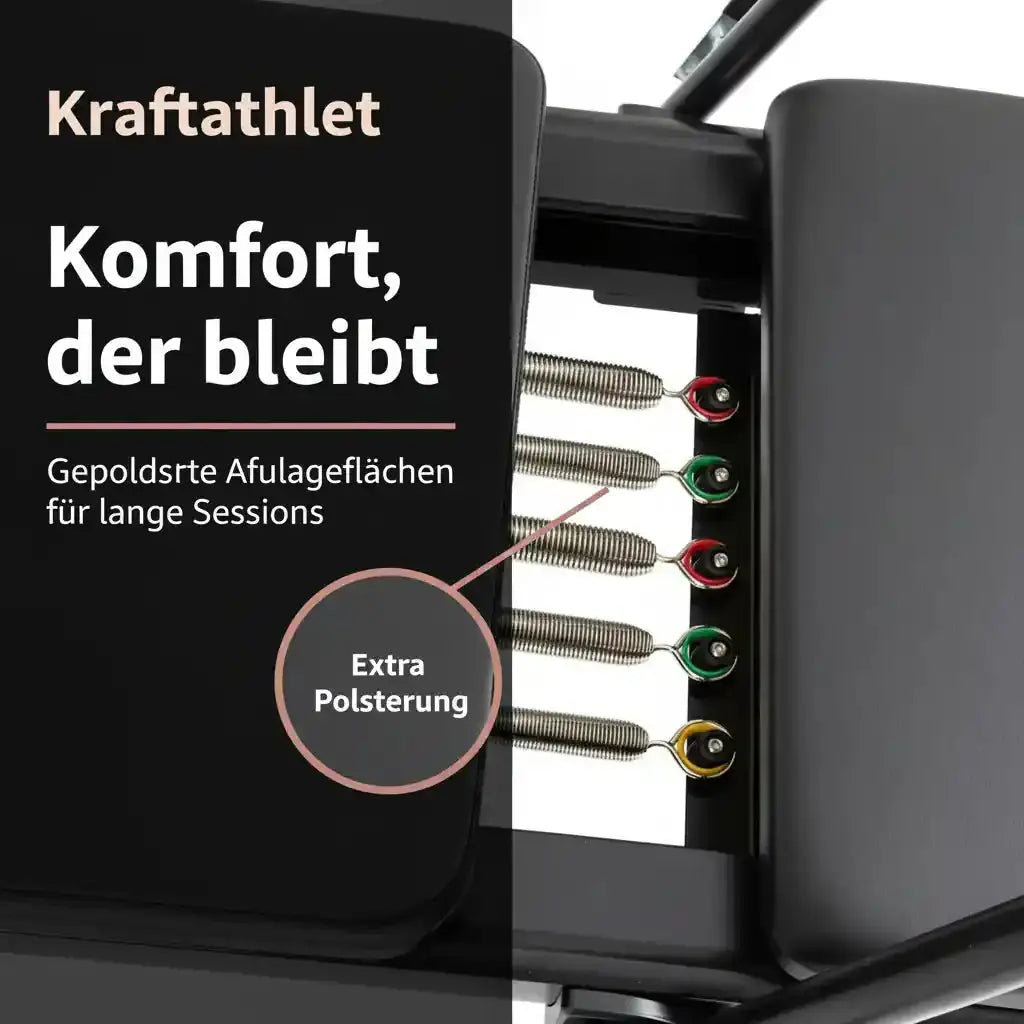 Elina Pilates Nubium Black Edition mit Tower, Grafik zur extra Polsterung mit Blick auf die Federn