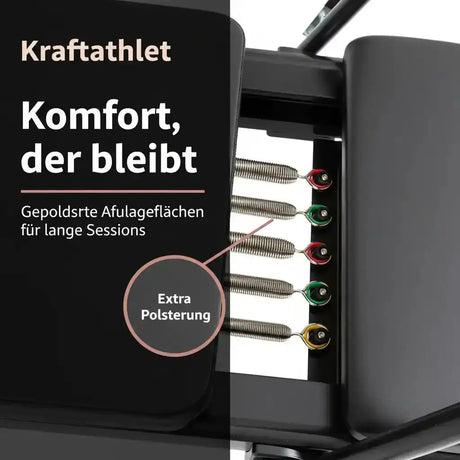 Elina Pilates Nubium Black Edition mit Tower, Grafik zur extra Polsterung mit Blick auf die Federn