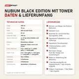 Technische Daten und Lieferumfang von Elina Pilates Nubium Black Edition mit Tower als Tabelle