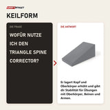 Frage und Antwort zu Elina Pilates Triangle Spine Corrector in Keilform: Wofür nutze ich den Triangle Spine Corrector?