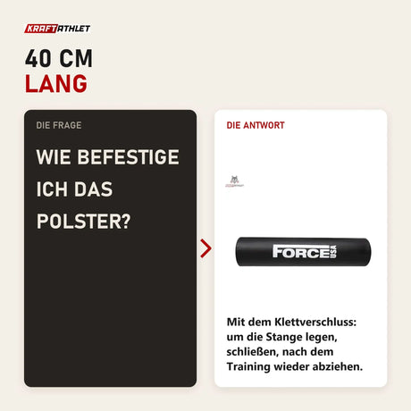 Frage und Antwort zu Force USA Barbell Pad: Wie befestige ich das Polster?