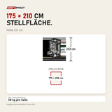 Maßbild Force USA F50 V2 All-In-One Trainer: Stellfläche 175 × 210 cm, Höhe 232 cm