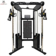 Force USA Functional Trainer Doppel-Kabelzug in Frontansicht mit zwei Gewichtsstapeln und Klimmzugstange