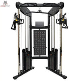 Force USA Functional Trainer Doppel-Kabelzug in Frontansicht mit zwei Gewichtsstapeln und Klimmzugstange