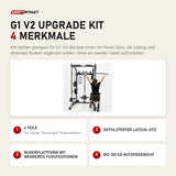 Force USA G1 V2 Upgrade Kit mit 4 Merkmalen: 4 Teile, Gepolsterter Latzug-Sitz, Ruderplattform mit mehreren Fußpositionen, Bis 150 kg Nutzergewicht