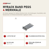 Force USA MyRack Band Pegs mit 4 Merkmalen: 4 Stifte pro Set, Pulverbeschichteter Stahl, 26,4 cm lang, Für 16-mm-Löcher am MyRack