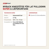 Technische Daten und Lieferumfang von Force USA MyRack Kniestütze für Lat Pulldown als Tabelle