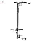 Force USA MyRack Lat Pulldown & Low Row als Seitenansicht mit Latzugstange, Seilzug und Fußstütze