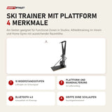 Force USA Ski Trainer mit Plattform mit 4 Merkmalen: 10 Widerstandsstufen, Plattform und Wandhalterung, Bluetooth 4.0, Griffe ohne Schlaufen