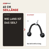 Frage und Antwort zu Force USA Tricep Rope Trizepsseil: Wie lang ist das Seil?