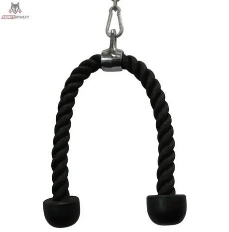 Force USA Tricep Rope Trizepsseil, Frontansicht aus leicht erhöhter Perspektive mit Metallhülse in der Mitte