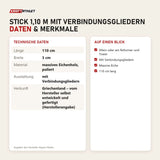 Technische Daten und Merkmale von Hegren Pilates Stick 1,10 m mit Verbindungsgliedern als Tabelle