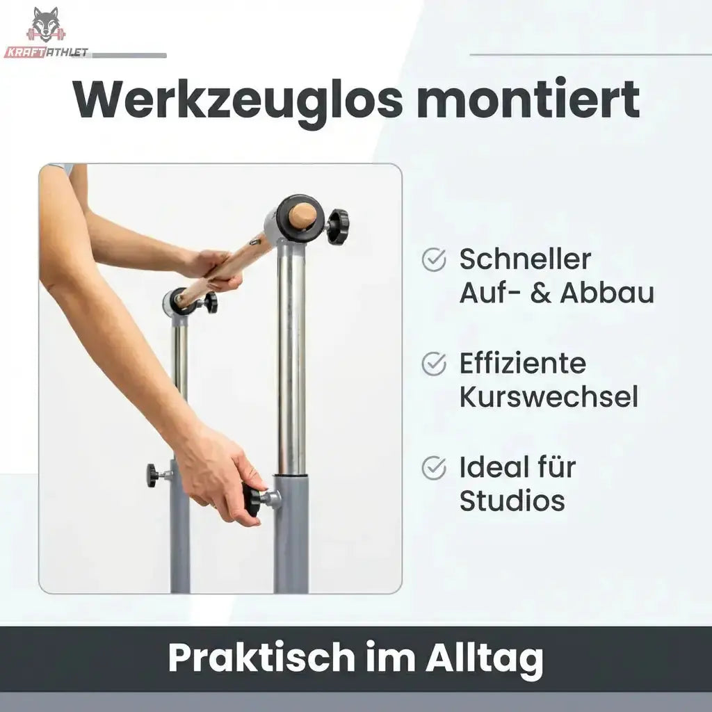 Hegren Stability Bar für den TALMA 62 als Grafik zur werkzeuglosen Montage mit Hand am Klemmhebel