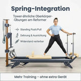Hegren Stability Bar für den TALMA 62 als Grafik zur Tower-Integration mit Frau am Reformer