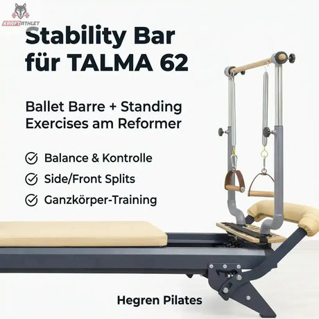 Hegren Stability Bar für den TALMA 62 als Grafik mit Übungsbereichen am Reformer
