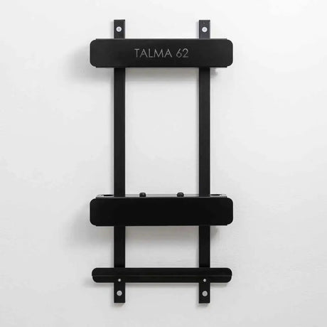 Hegren TALMA 62 Zubehör-Wandhalter aus Stahl in Schwarz, leer an der Wand, Frontansicht