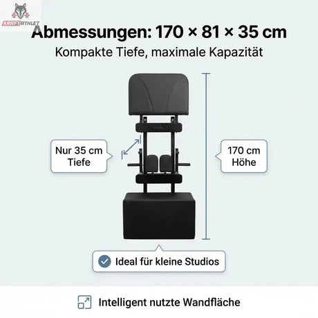 Hegren TALMA 62 Zubehör-Wandhalter aus Stahl als Grafik mit Maßangaben zu Höhe und Tiefe