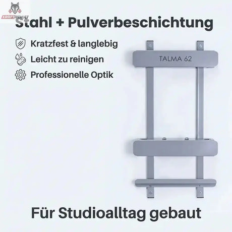 Hegren TALMA 62 Zubehör-Wandhalter aus Stahl in Grau als Grafik zur Pulverbeschichtung