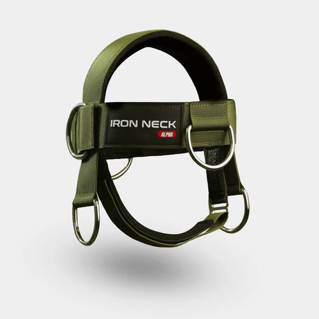Iron Neck Alpha Harness Nackengeschirr, Geschirr grün Frontalansicht