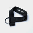 Iron Neck EZ Cinch Anker Bandbefestigung in Schwarz, Gurtschlaufe mit Metall-D-Ring, Draufsicht