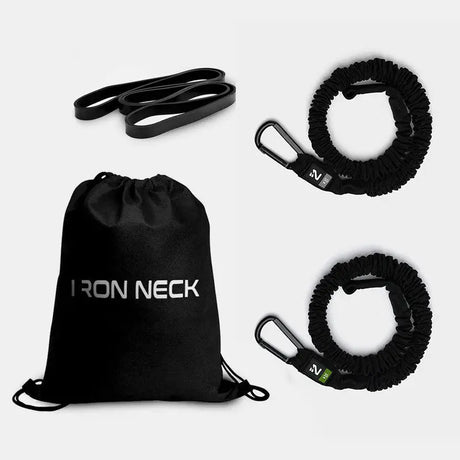 Iron Neck Strength Kit Band-Set: Turnbeutel, zwei Widerstandsbänder mit Karabinern und Loop-Bänder