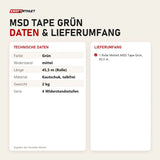 Technische Daten und Lieferumfang von MoVeS MSD Tape Grün als Tabelle